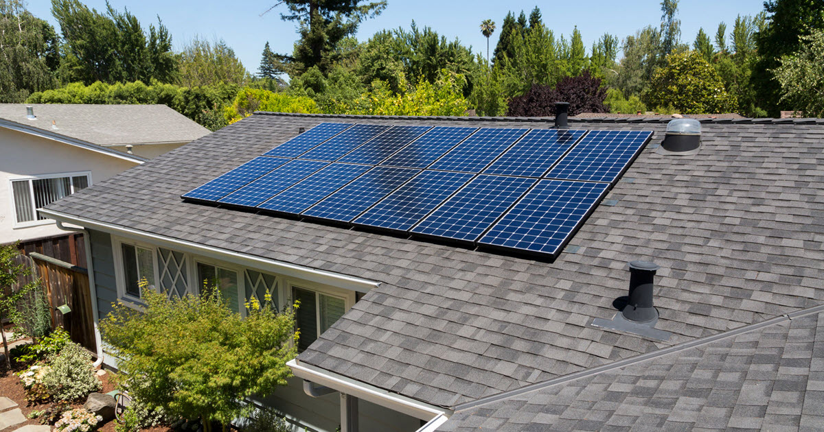 solar panels on roof